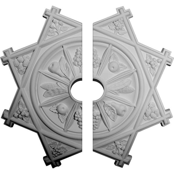 Ekena Millwork Antilles Ceiling Medallion, Two Piece (Fits Canopies up to 6"), 38 1/4"OD x 6"ID x 1 1/2"P CM38AN2-06000 - main